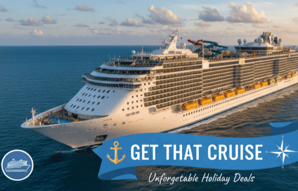 A cruise ship sailing through calm waters