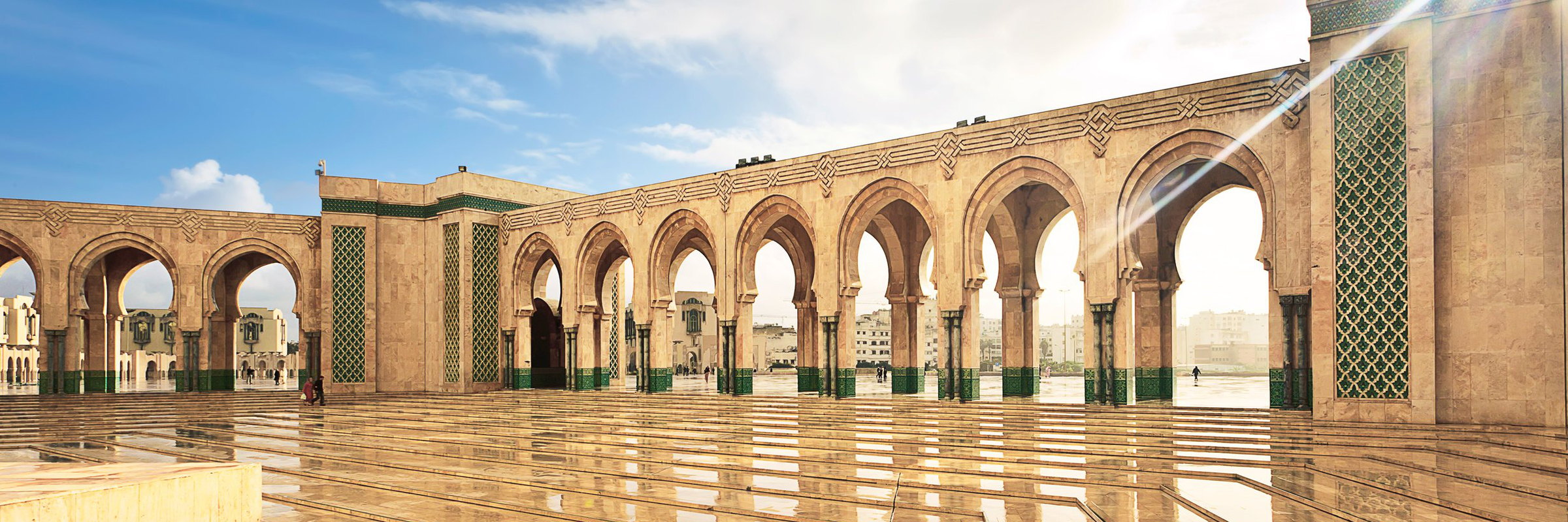 The arcades of the Hassan II Mosque, Casablanca